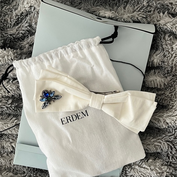 Erdem White Crystal-Cut Barrette